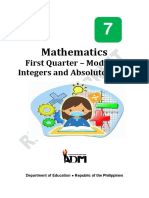 Mathematics7 - q1 - Mod3 - Intergers and Absolute Value - V5