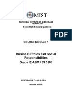 Business Ethics and Social Responsibilities - Module 1