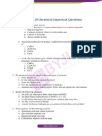 ICSE Class 10 Chemistry Important Questions