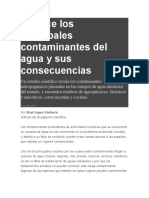 Conoce Los Principales Contaminantes Del Agua y Sus Consecuencias