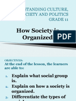 Understanding Culture, Society and Politics Grade 11: How Society Is Organized