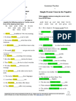 Simple Present Tense Simple Present Tense in The Negative: Name