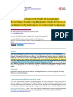 The Issue of Register-Style in Language Teaching A