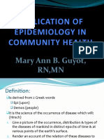 Application of Epidemiology in CHN
