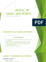 Fundamental of Games and Sports