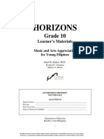 HORIZONS - Grade - 10 - Music and Arts (Answers) Nico Paolo L. Baltazar