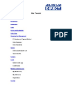 Site Tutorial: Registration Login Pricing and Availability Order Entry Shopping Cart Management