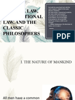 Natural Law, International Law, and The Classic Philosophers