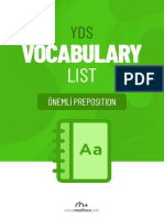 YDS İçin Önemli Prepositions