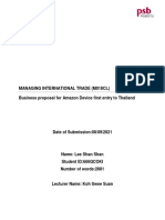 Managing International Trade (M018Cl) Business Proposal For Amazon Device First Entry To Thailand