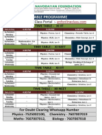 Studio Class Portal Time Table 11 Oct To 13 Oct 2021