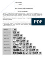 Learning Activity Sheet: Family, Genus and Species