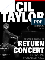 Cecil Taylor The Complete, Legendary, Live Return Concert at The Town Hall NYC November 4, 1973 Release Booklet