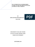 The Life and Contributions of Sheikh Idriss Muhammad Nangere Toward The Spread of Islamic Teachings in Tikau Emirate Final Draft III