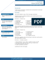 Money Phrasal Verbs Worksheet