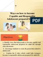 Ways On How To Become Capable and Responsible Adolescent Prepared For Adult Life