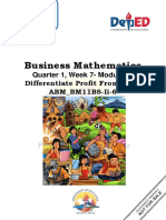 Business Mathematics: Quarter 1, Week 7-Module 11 Differentiate Profit From Loss - ABM - BM11BS-Ii-6