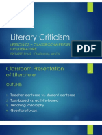 Literary Criticism Lesson 03 Classroom Presentation of Literature