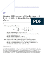 Question: 4.10 Suppose y is N3 (u, 2), where -= : Σ = 6 1 -2 1 13 4 -2 4 4 (a) Find the distribution of z =..