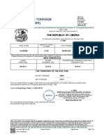 International Tonnage Certificate 1969 The Republic of Liberia - n1645599-Zjs