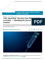 Self-Spreading' Vaccines Pose Multiple Risks To Society - Including The End of Informed Consent - Children's Health Defense