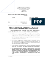 Motion For The Conduct of Videocon Hearing - Benolirao For DR Hernani Supplemental JA - Copy Funished