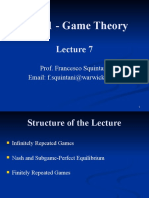 EC941 - Game Theory: Prof. Francesco Squintani Email: F.squintani@warwick - Ac.uk