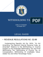 Withholding Taxes: Carlo P. Divedor 19 October 2017