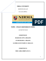 Topic - Police Reforms in India: Nirma University