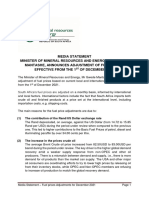 Media Statement - Fuel Prices For December 2021