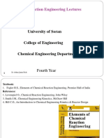 Chemical Reaction Engineering Lectures: University of Soran