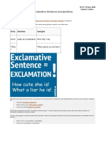 Exclamative Sentence (Exclamation) : Form Function Example