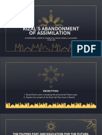 Rizal'S Abandonment of Assimilation: by Borromeo, Caberte, Mangelaya, Ponce, Porcia, Villacampa 14 GE-LWR