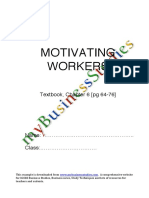 Motivating Workers: Textbook, Chapter 6 (PG 64-76)