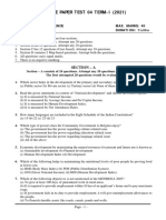 Social Science Class X Sample Paper Test 04 Term I