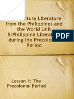 21st Century Literature From The Philippines and The World Unit 5:philippine Literature During The Precolonial Period