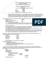 Cordillera Career Development College College of Accountancy Buyagan, Poblacion, La Trinidad, Benguet Acctg 154-Strategic Cost Management Final Exams