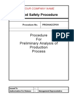 Procedure For Preliminary Analysis of Production Process