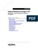 Optical Multiservice Edge 6130: Installation, Commissioning and Testing Procedures