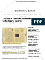 Troubles in Theory III - The Dreat Divide - Technology Vs Tradition - Architectural Review