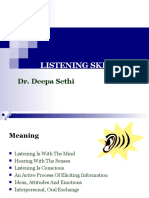 Listening Skills: Dr. Deepa Sethi