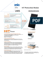 Panasonic HIT 240S Data Sheet-1