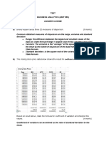 (6 Marks) : Test Business Analytics (MGT 555) Answer Scheme A) Briefly Explain About Three (3) Measures of Dispersion