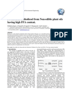 Production of Biodiesel From Non-Edible Plant Oils Having High FFA Content