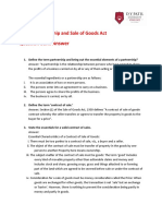 Question Bank Answer: UNIT 2: Partnership and Sale of Goods Act