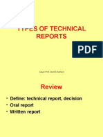 Types of Technical Reports: Assoc - Prof. Abd El-Hamied