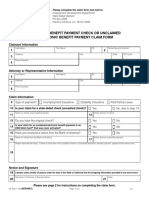 Uncashed Benefit Payment Check or Unclaimed Electronic Benefit Payment Claim Form