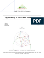 Trigonometry in The AIME and USA J MO