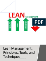 Lean Management: Principles, Tools, and Techniques: #Tqmforbetterfuture