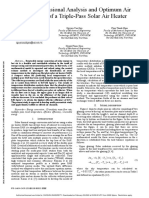 A One-Dimensional Analysis and Optimum Air Flow Rate of A Triple-Pass Solar Air Heater